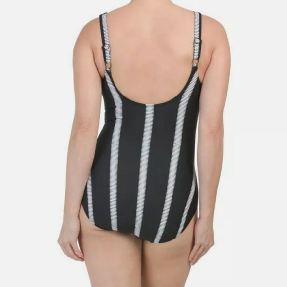Profile by Gottex Striped Black One Piece Swimsuit - Picture 2 of 8